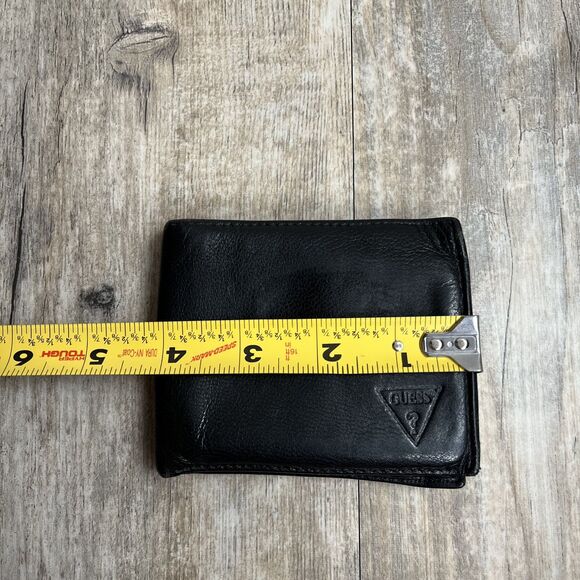 Guess Wallet Slim Fold Leather Black Men's Women's Embossed - Picture 8 of 11